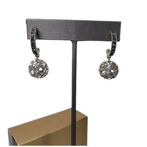 Heidi Daus "Classic Cuties" Crystal Drop Earrings - Blue Sapphire-Color